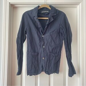 Collection Privee? Navy Blue Cotton Twill Blazer